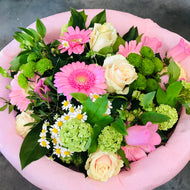 Compact moederdagboeket roze